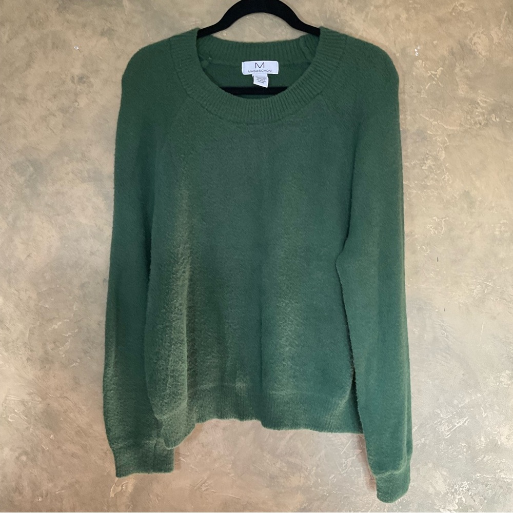Magaschoni Green Soft Plush Cozy Sweater